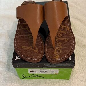 Sam Edelman Tan Leather Slide Sandals